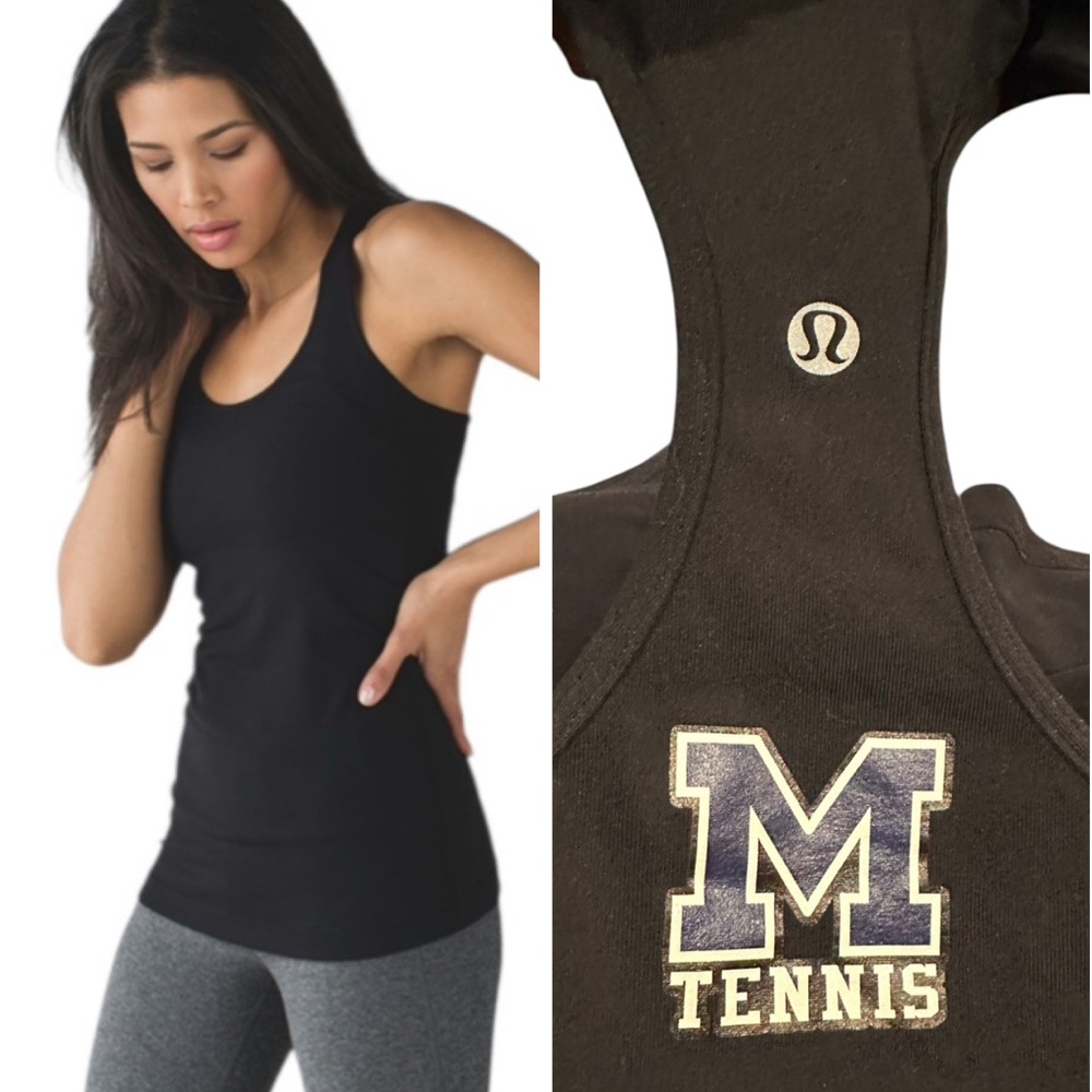 LULULEMON UMICH Tennis Black Racerback Tank Top